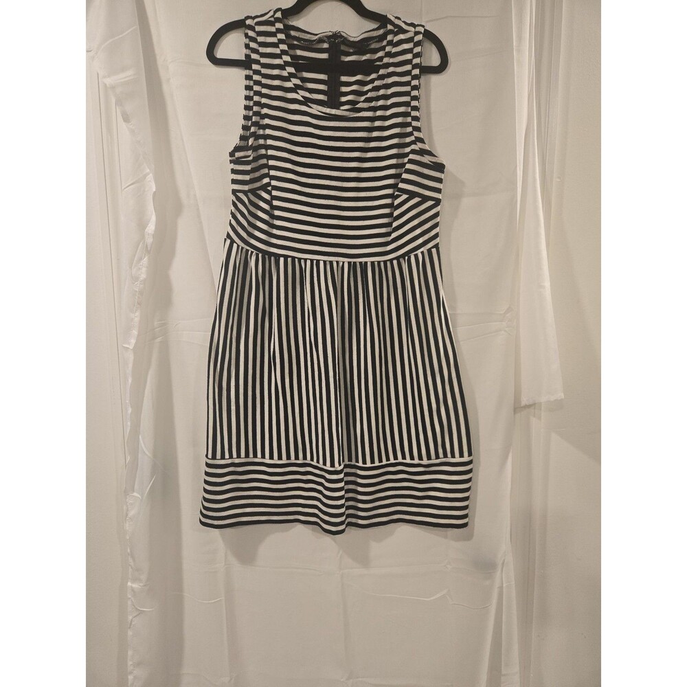 Daisy Fuentes Striped Sleeveless Fit and Flare Knit Dress
